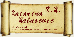 Katarina Malušević vizit kartica